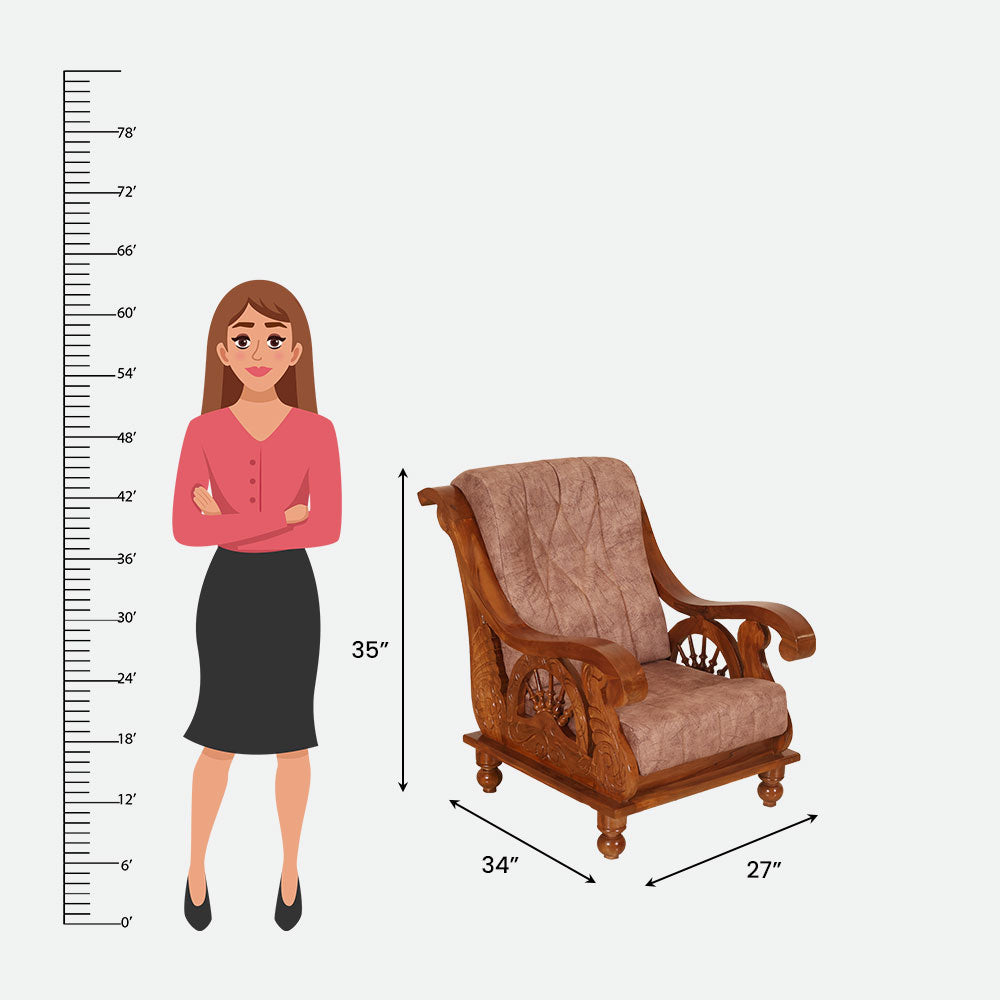 MAARK WOODEN SOFA SET (3+1+1) S-21 WCF