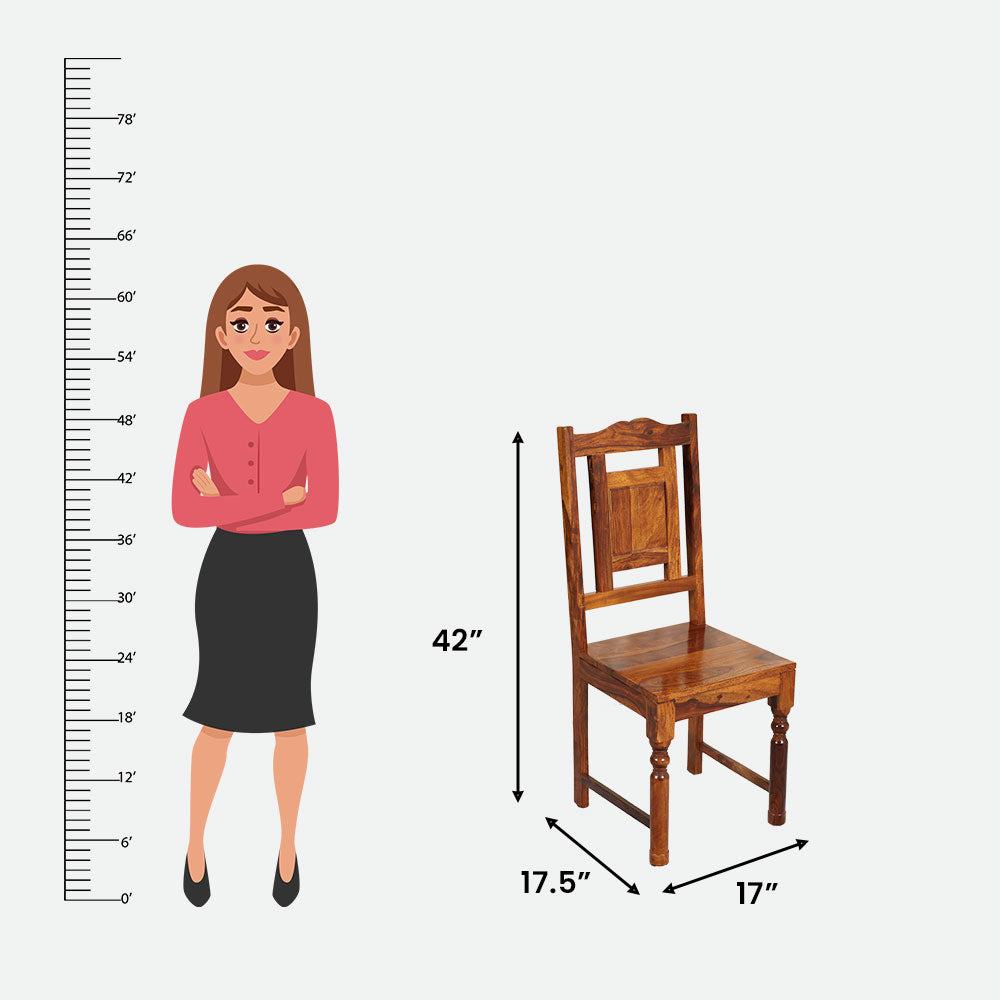 MAARK SHEESHAM WOOD 4 SEATER DINING SET (5*3) 1166 NATURAL FINISH SV