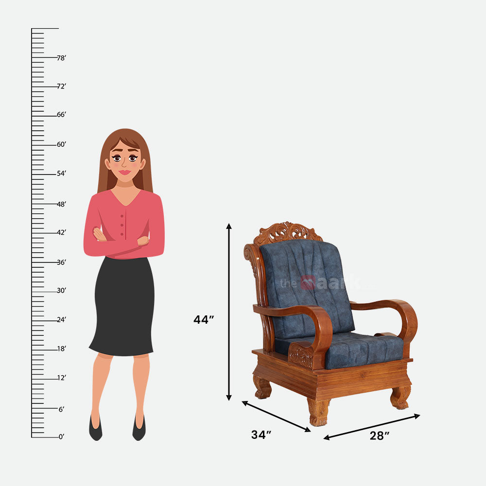 MAARK WOODEN SOFA SET (3+1+1) S-44 WCF