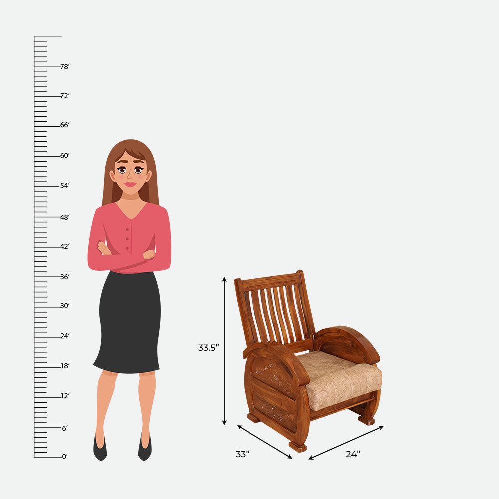 MAARK WOODEN SOFA SET (3+1+1) S-23 WCF