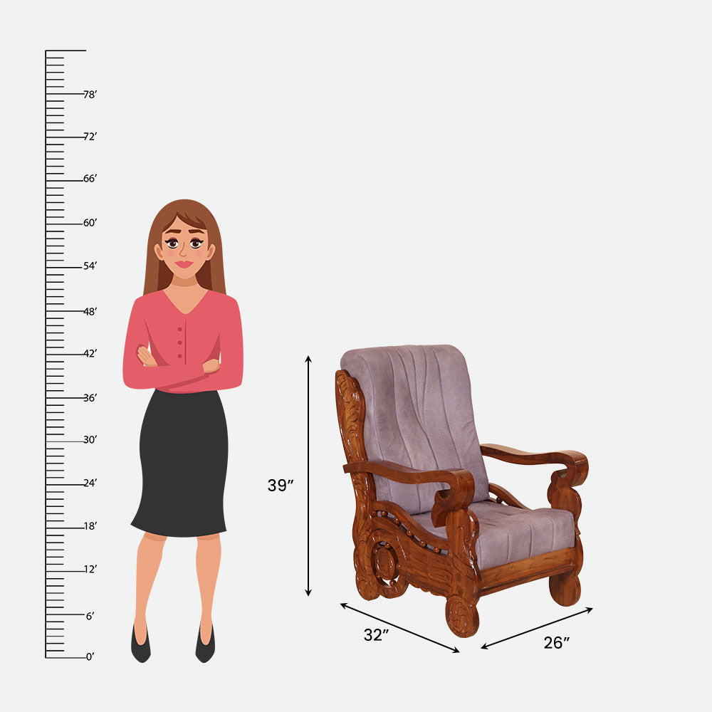 MAARK WOODEN SOFA SET (3+1+1) S-19 WCF