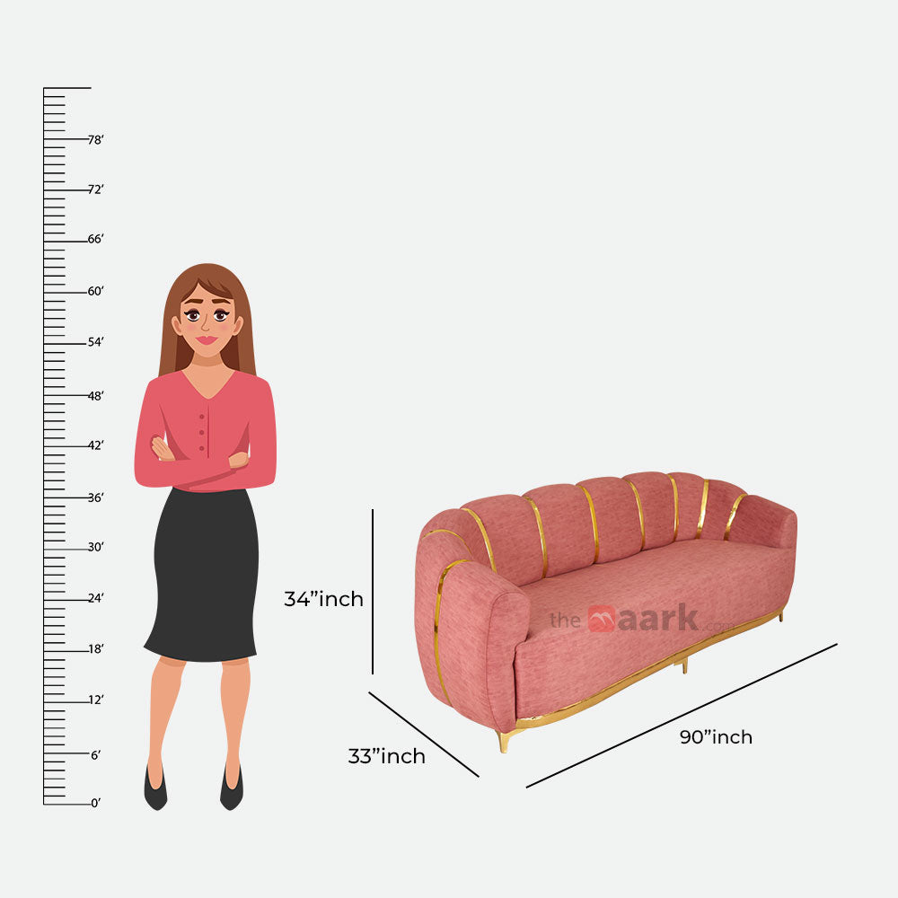 MAARK FABRIC SOFA SET (3+3+1+1+PUFFY) SUN FLOWER