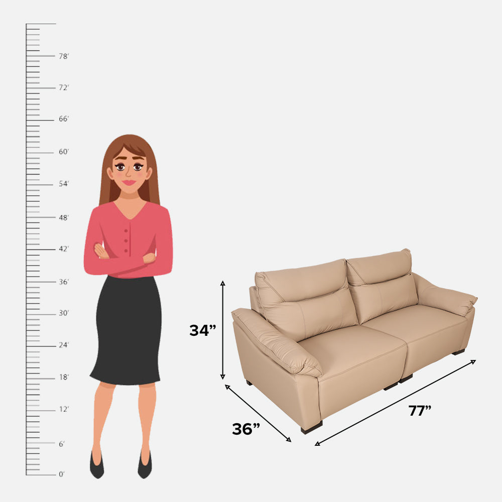 MAARK LEATHER SOFA SET (3+2+1) 3907-33 CAPPUCINO HT