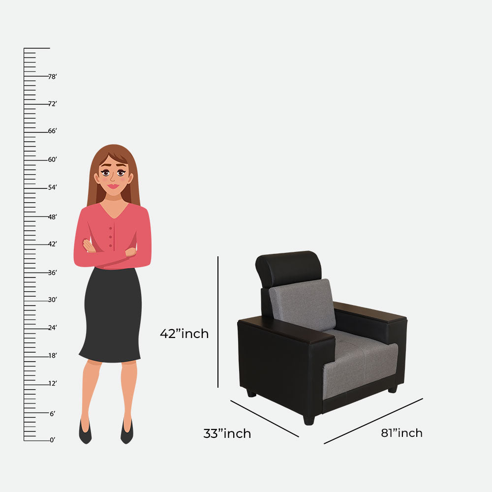 MAARK FABRIC SOFA SET (3+1+1) INDROYAL