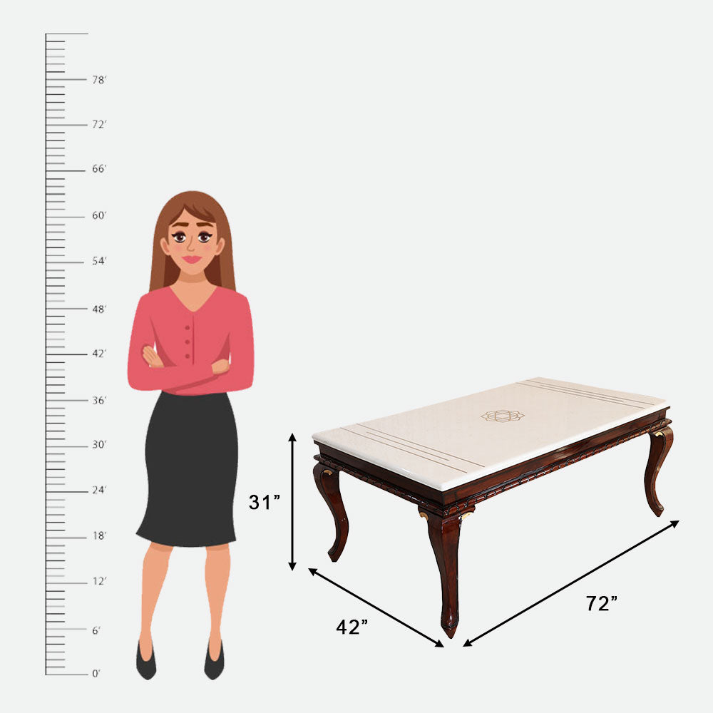 MAARK MARBLE TOP 6 SEATER DINING SET 6062 TD