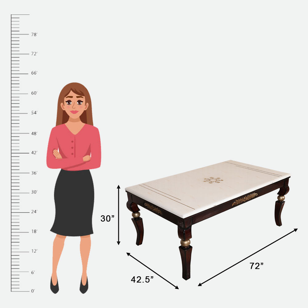 MAARK MARBLE TOP 6 SEATER DINING SET 6063 TD