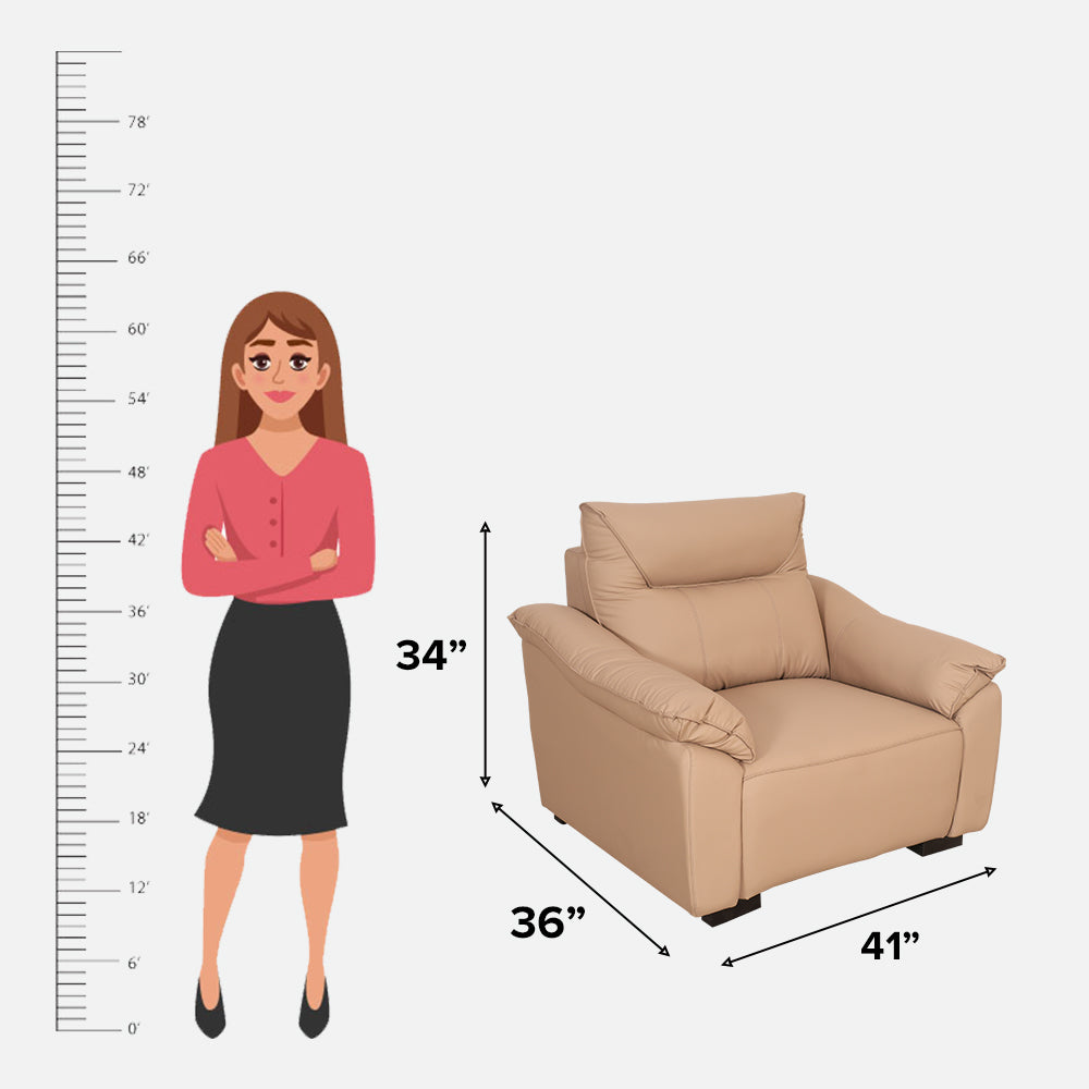 MAARK LEATHER SOFA SET (3+2+1) 3907-33 CAPPUCINO HT