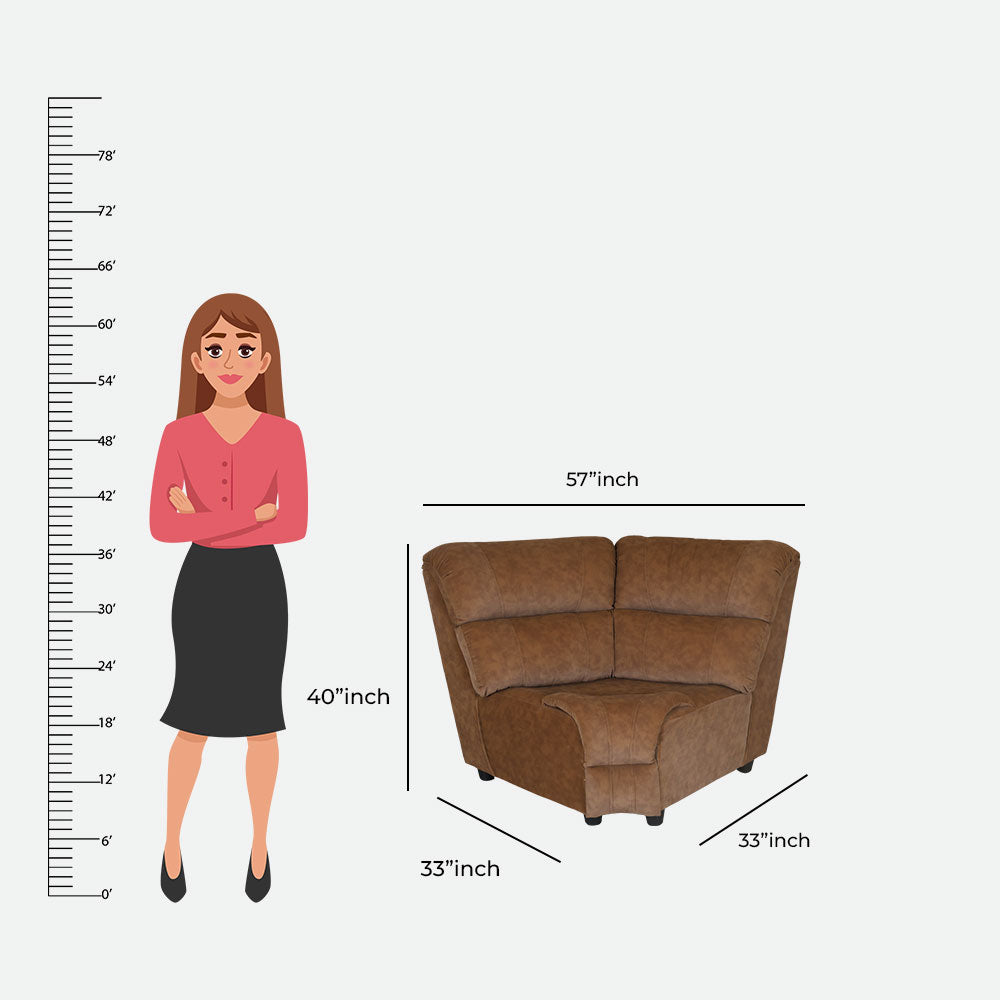 MAARK CORNER MANUAL RECLINER FABRIC SOFA 5 SEATER WITH DIWAN F211