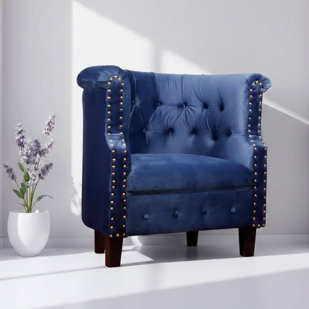 MAARK FABRIC SINGLE SEATER SOFA C TYPE LUX BLUE COLOUR