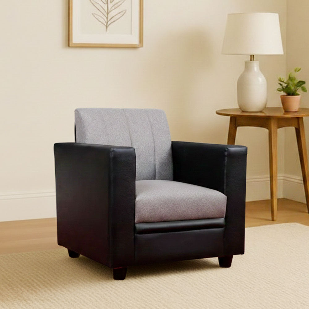 MAARK FABRIC SINGLE SEATER SOFA HACKSAW GRAY COLOUR