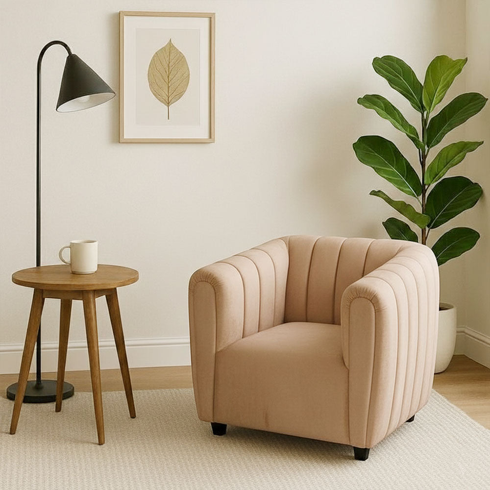 MAARK FABRIC SINGLE SEATER SOFA OPPO BROWN COLOUR