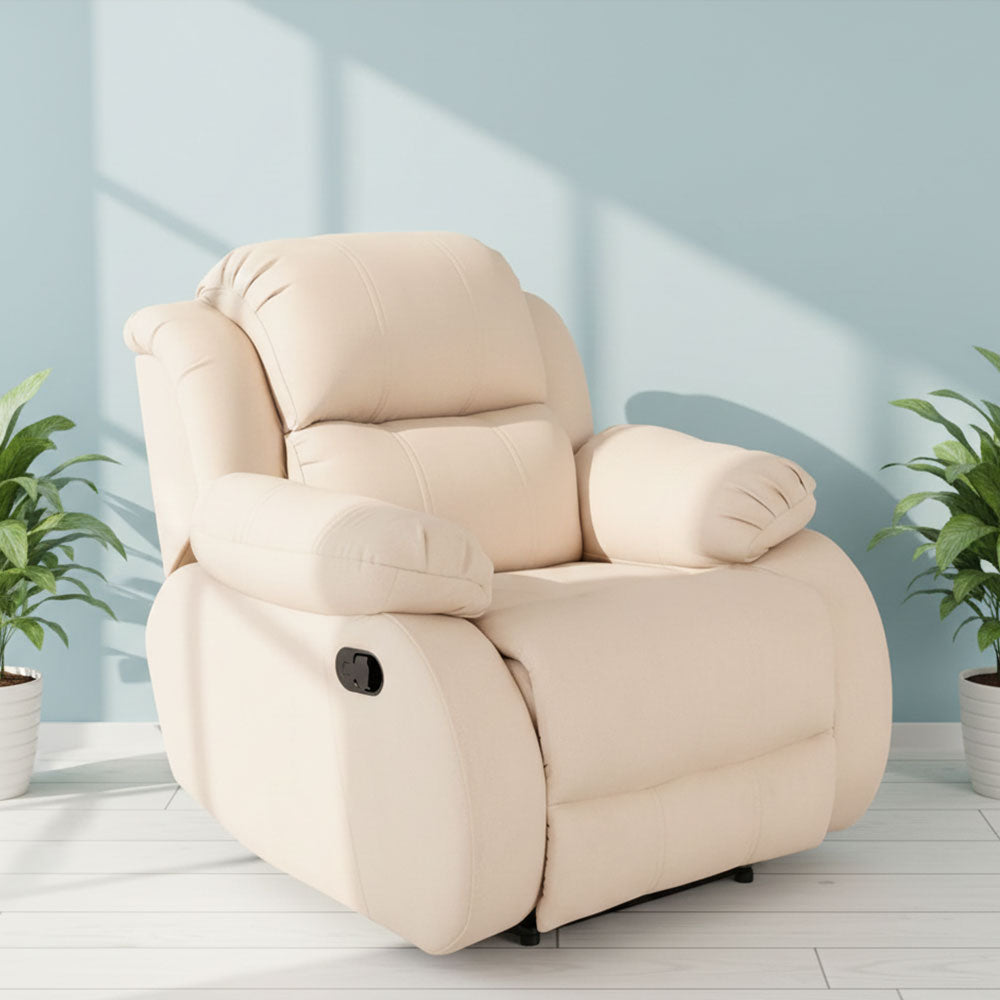 MAARK MANUAL RECLINER FABRIC SOFA SINGLE SEATER F211