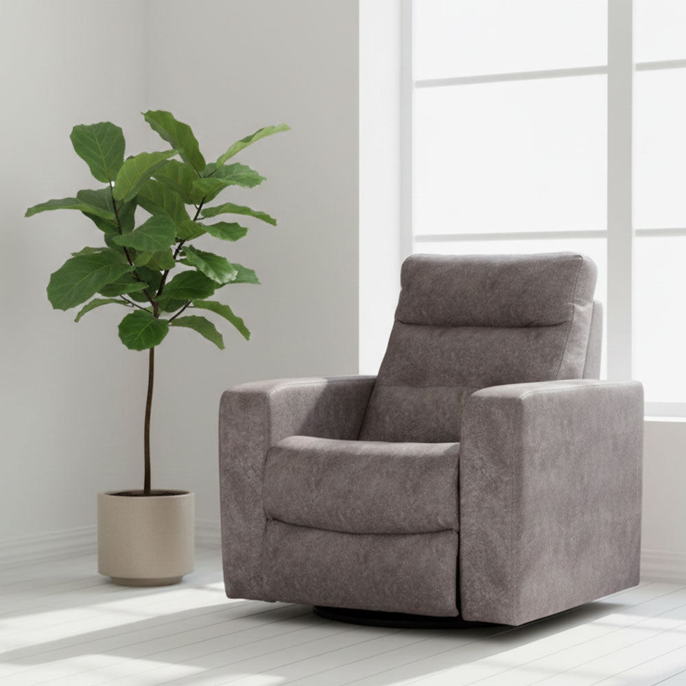 MAARK MANUAL RECLINER FABRIC SOFA SINGLE SEATER PLATINA GRAY COLOUR