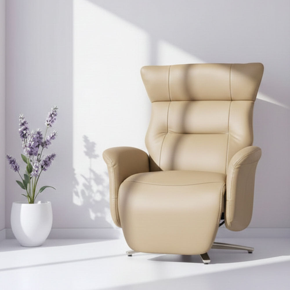 MAARK MOTORIZED RECLINER LEATHER SOFA SINGLE SEATER 76-6194-18 CAPACINO COLOUR HT
