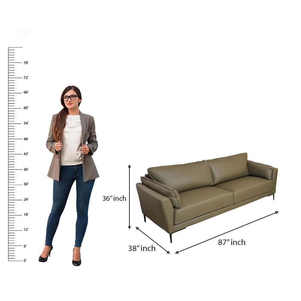MAARK LEATHER SOFA SET (3+2) 6015 OLIVE GREEN ML