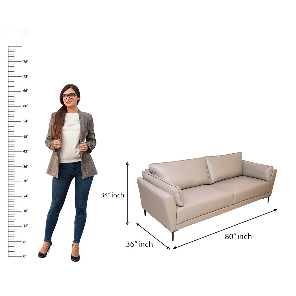MAARK LEATHER SOFA SET (3+2) 6015 SMOKY GRAY ML
