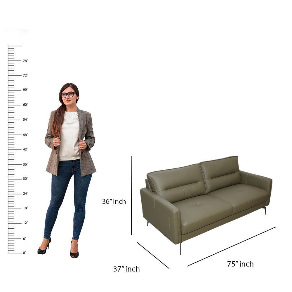 MAARK LEATHER SOFA SET (3+2) 6041 OLIVE GREEN ML