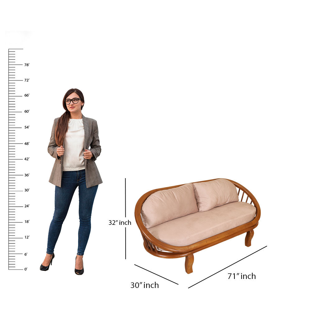 MAARK WOODEN SOFA SET (3+1+1) ROUND CRASI SUF