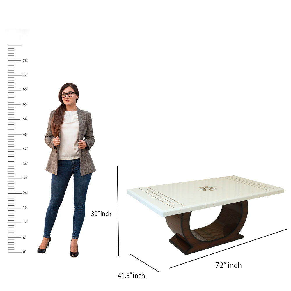 MAARK MARBLE TOP 6 SEATER DINING SET 6034 TD