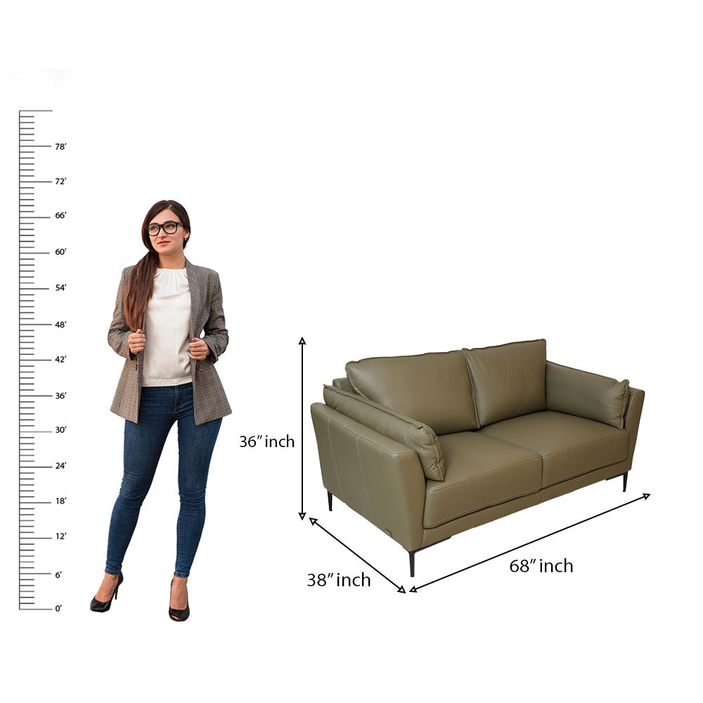 MAARK LEATHER SOFA SET (3+2) 6015 OLIVE GREEN ML