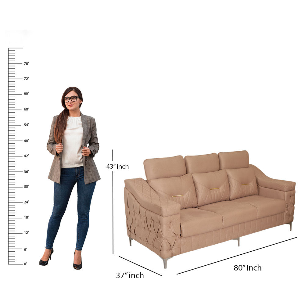 MAARK FABRIC SOFA SET (3+2) CAMEL BACK