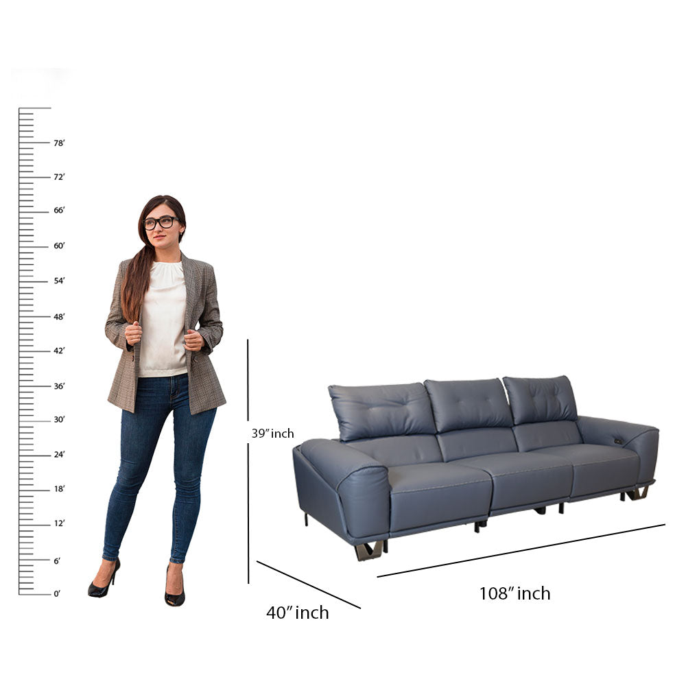 MAARK MOTORIZED RECLINER LEATHER SOFA SET (3R+2R) 2002 D.BLUE COLOUR HT