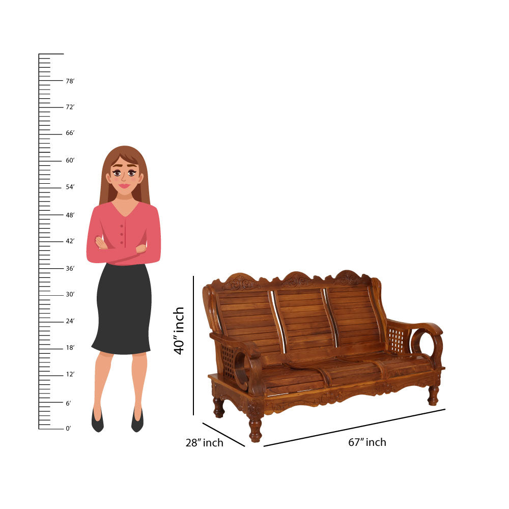 MAARK WOODEN SOFA SET (3+1+1) S-40 WCF