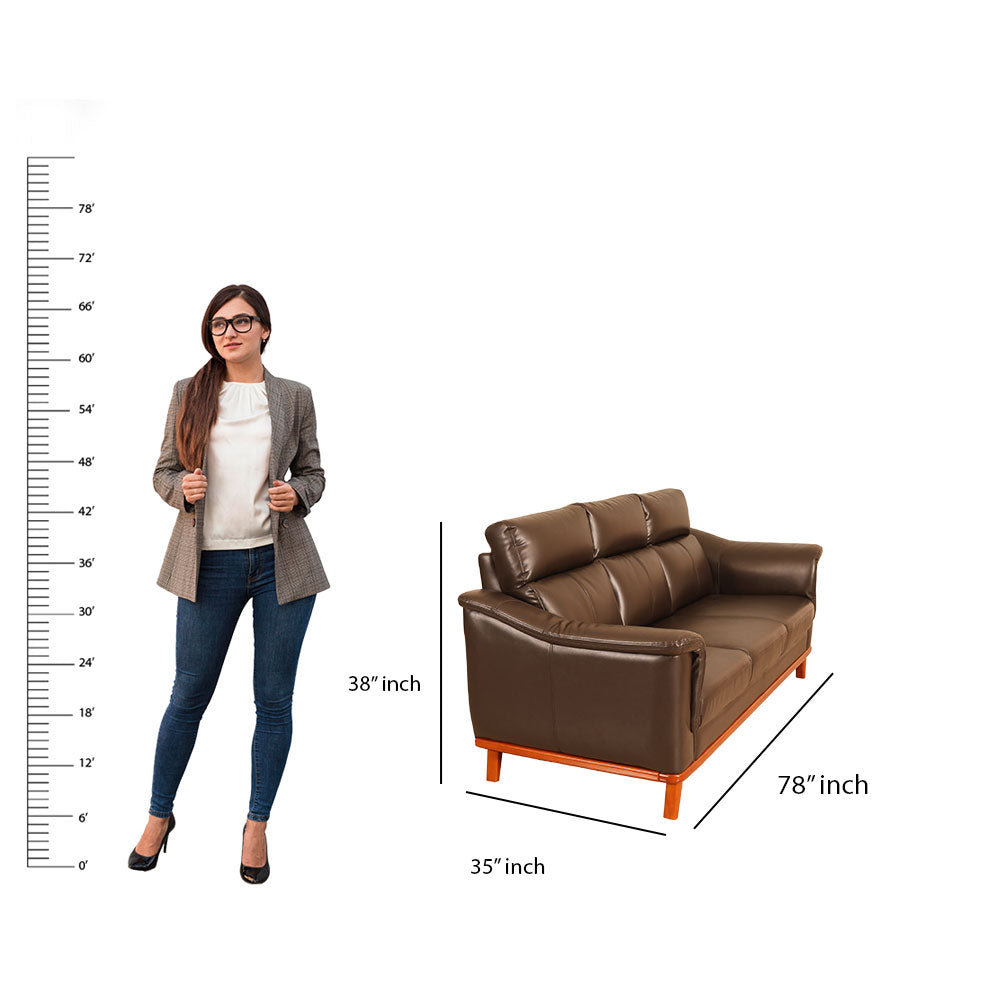 MAARK LEATHERETTE SOFA SET (3+1+1) CERMAI MAROON COLOUR HT