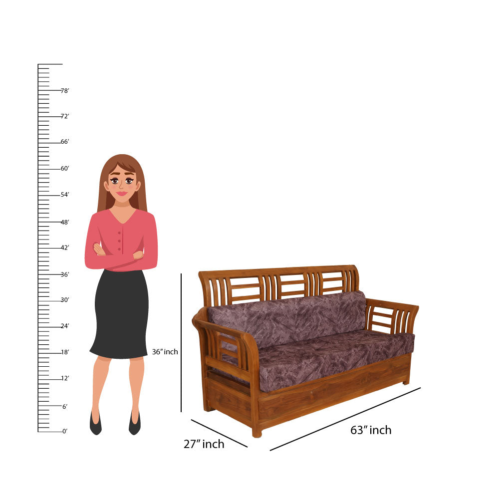 MAARK WOODEN SOFA SET (3+1+1) ORKID SADA