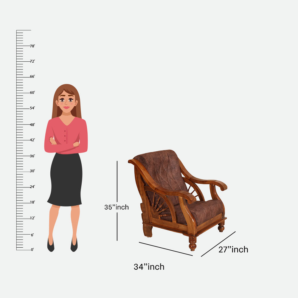 MAARK WOODEN SOFA SET (3+1+1) S-15 WCF