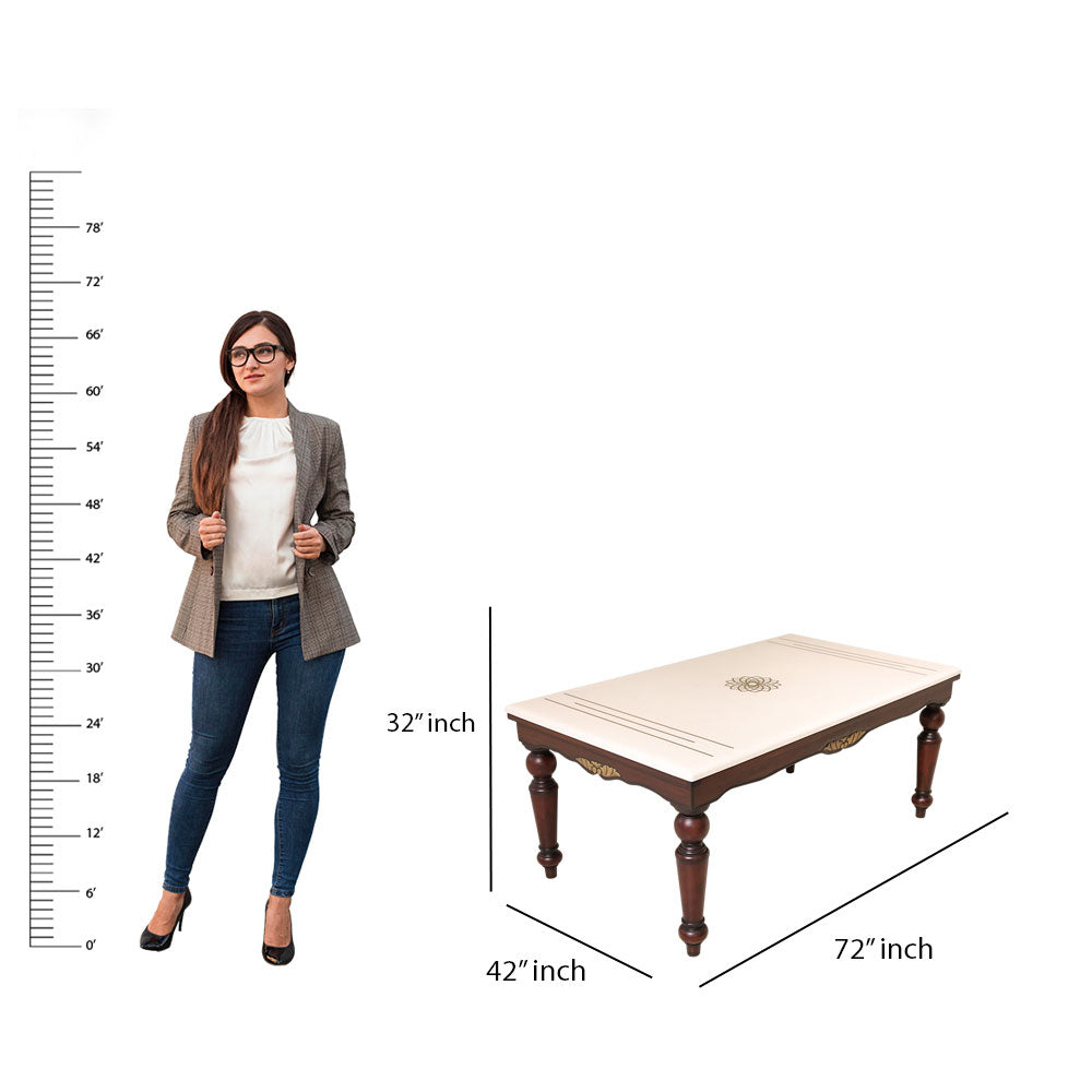MAARK MARBLE TOP 6 SEATER DINING SET 6002 TD