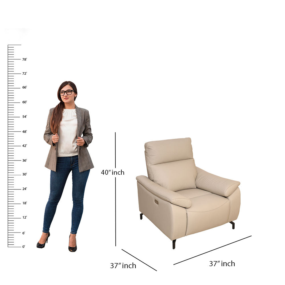 MAARK MOTORIZED RECLINER LEATHER SOFA SET (3R+2R+1R) 6022-BEIGE HT