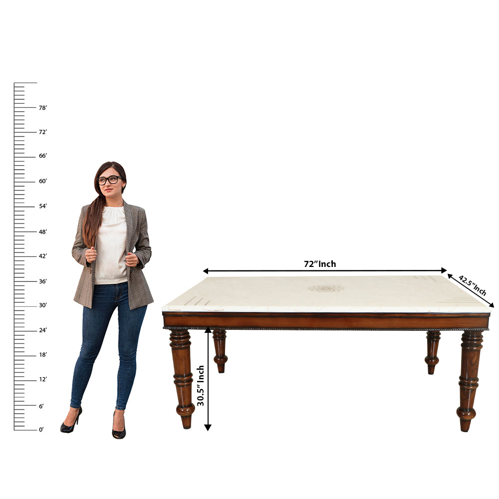 MAARK MARBLE TOP 6 SEATER DINING SET 6044 TD