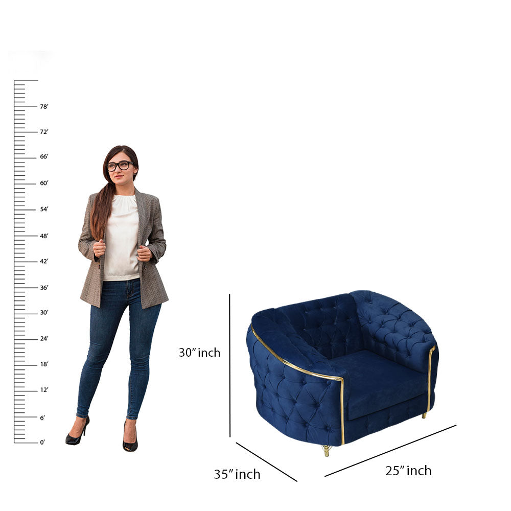 MAARK FABRIC SOFA SET (3+1+1) LUX BLUE COLOUR