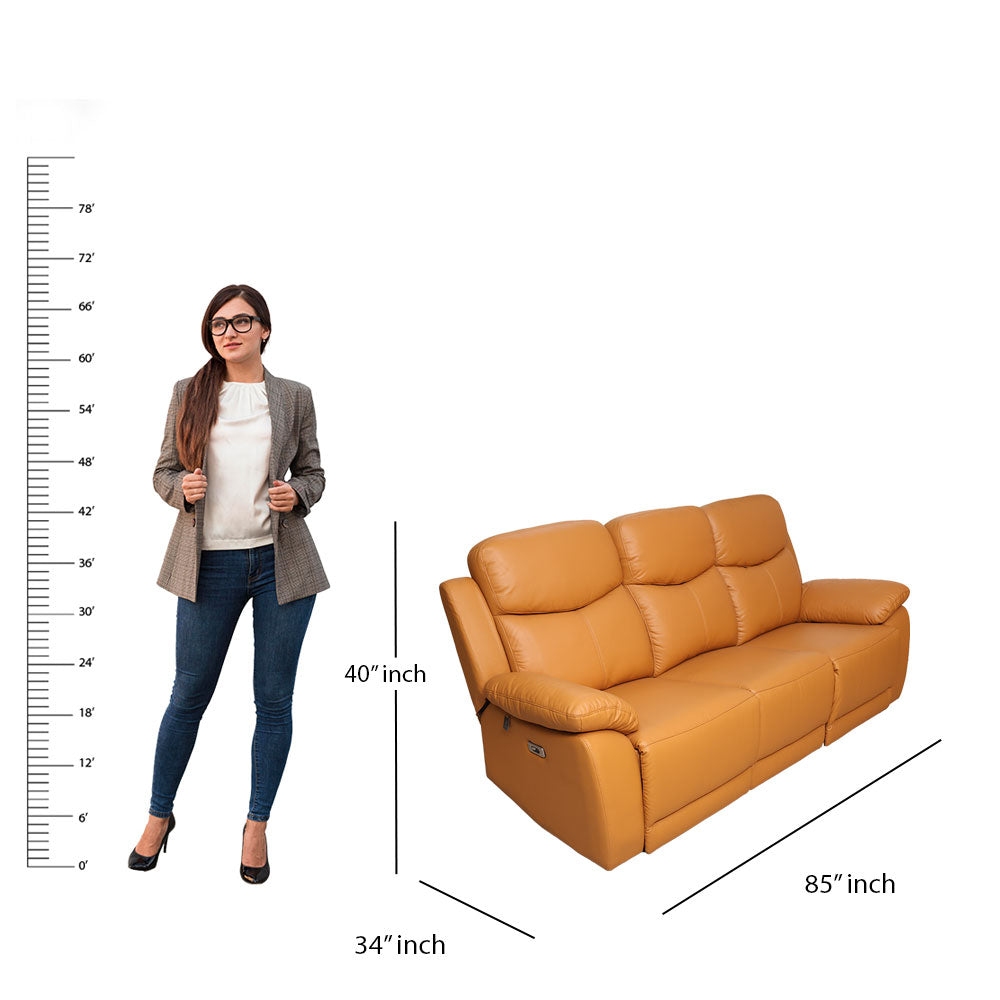 MAARK MOTORIZED RECLINER LEATHER SOFA SET (3R+2R+1R) 1406-TAN HT