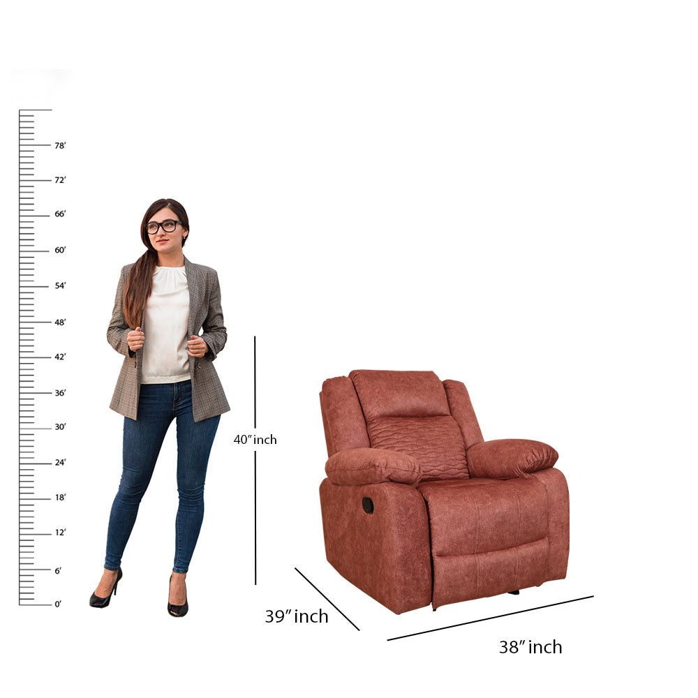 MAARK MANUAL RECLINER FABRIC SOFA SINGLE SEATER WAVE