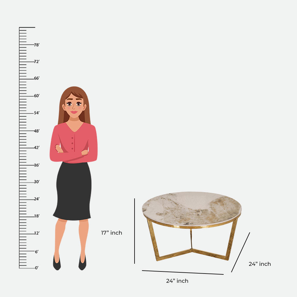 MAARK MARBLE TOP COFFEE TABLE SET CJ-05 HT