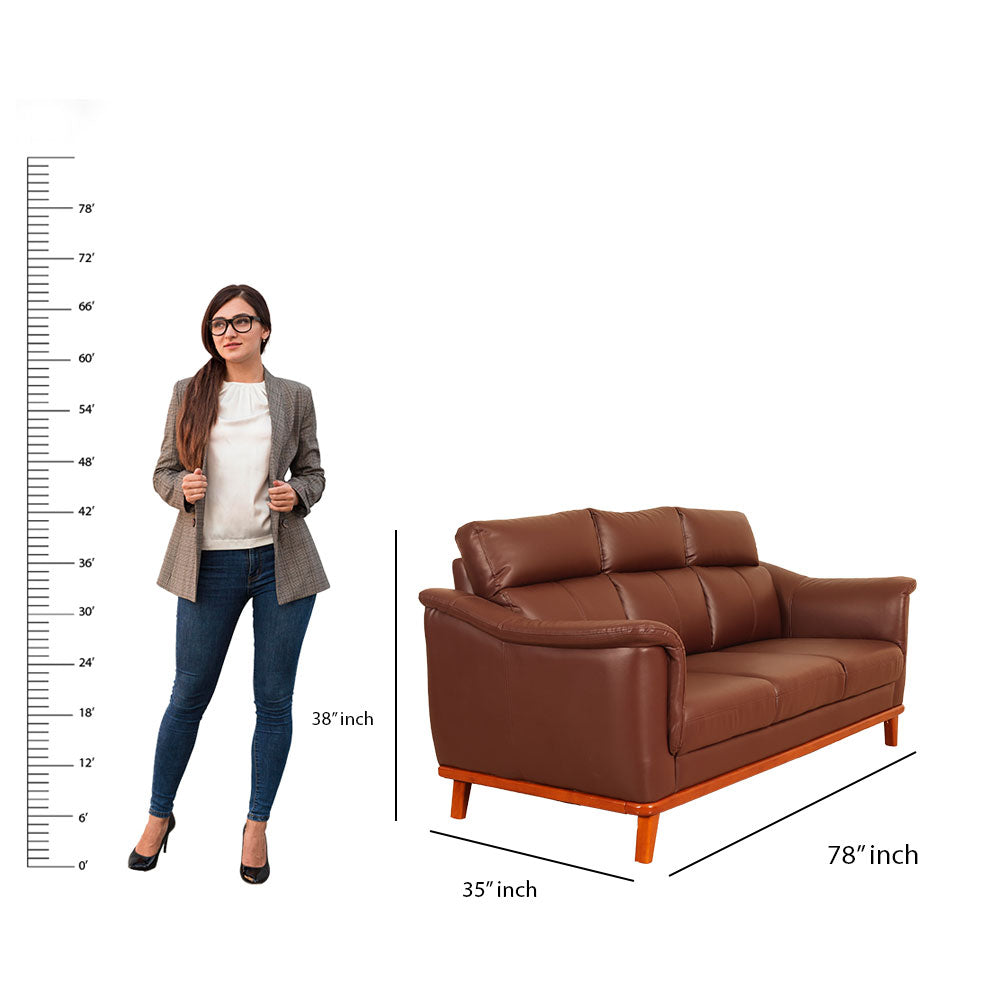 MAARK LEATHERETTE SOFA SET (3+1+1) CERMAI CHARCOAL COLOUR HT