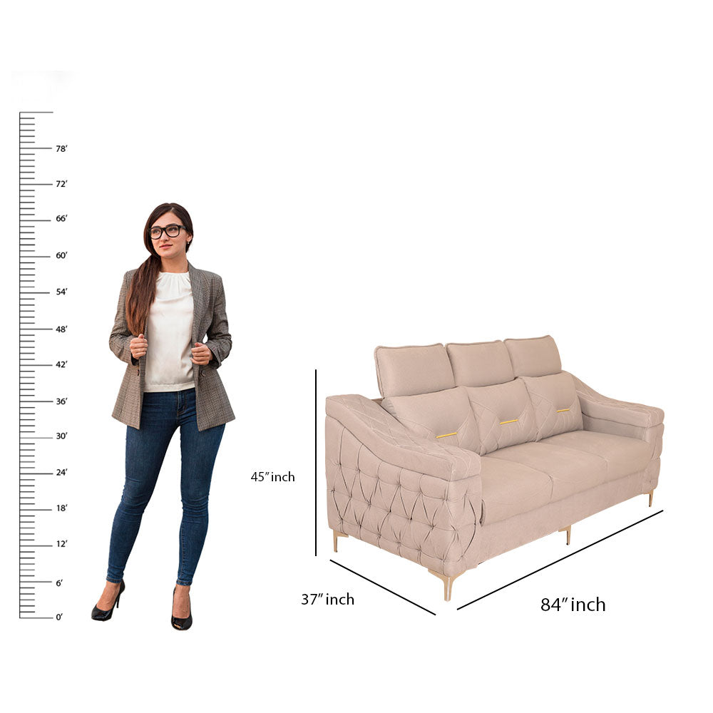 MAARK FABRIC SOFA SET (3+1+1) CAMEL BACK