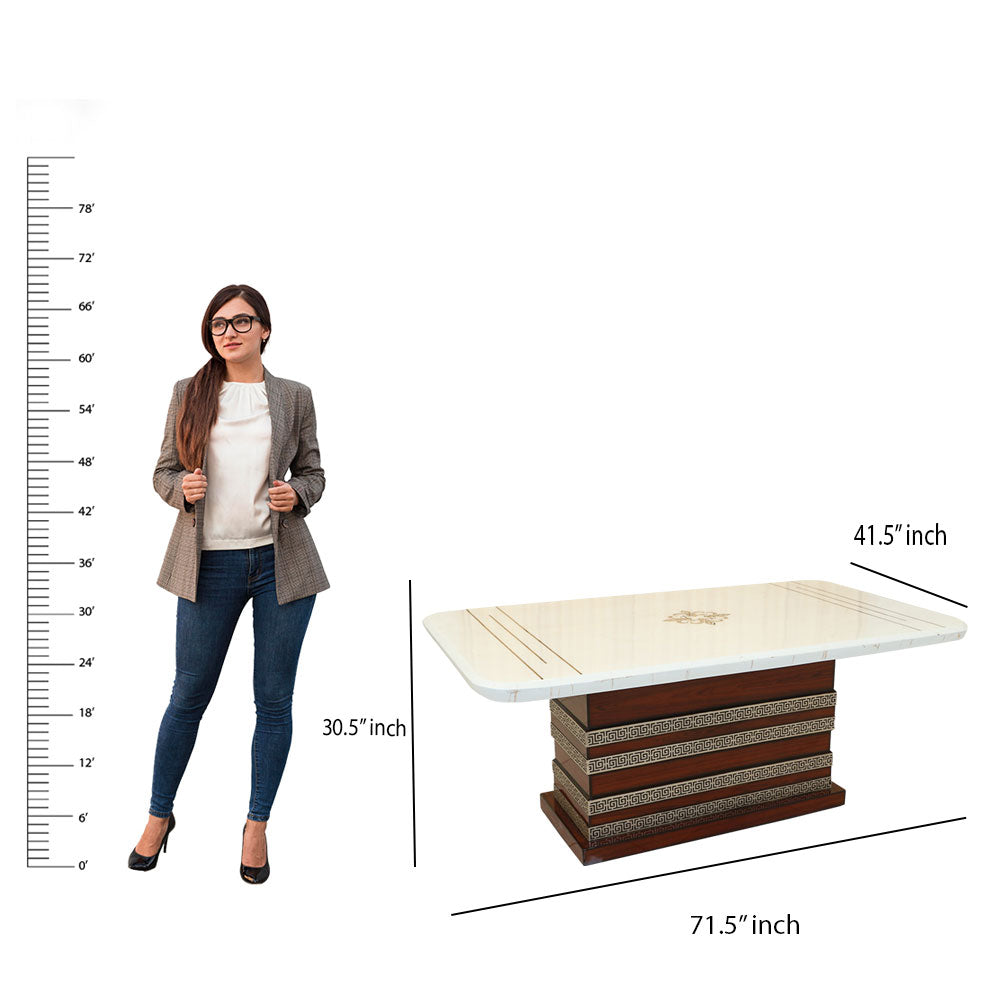 MAARK MARBLE TOP 6 SEATER DINING SET 6030 TD
