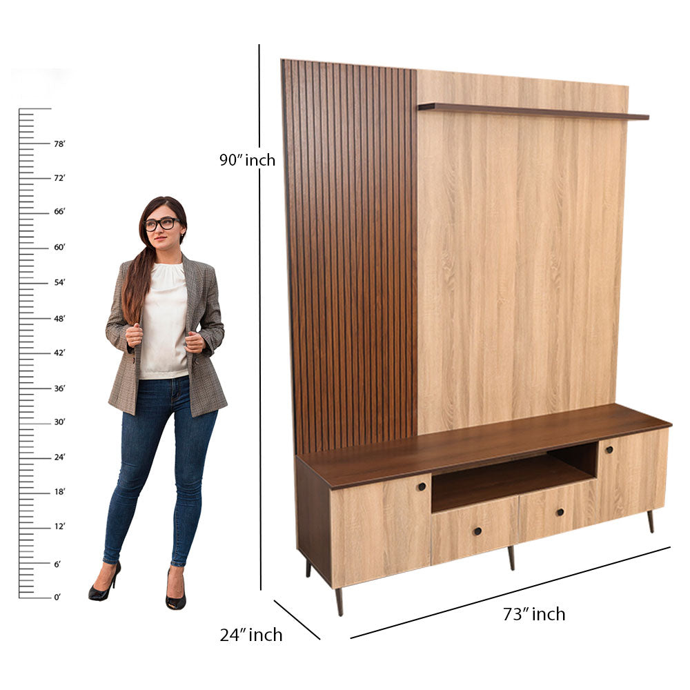 MAARK BOOM TV UNIT 7*6 WITH LOUVERS WITH 2 DRAWS