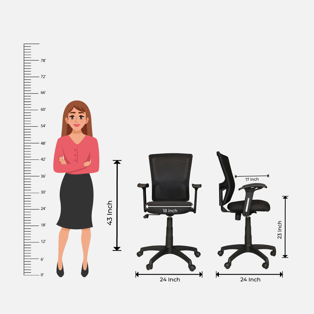 MAARK MEDIUM BACK OFFICE CHAIR DYNAMIC DH