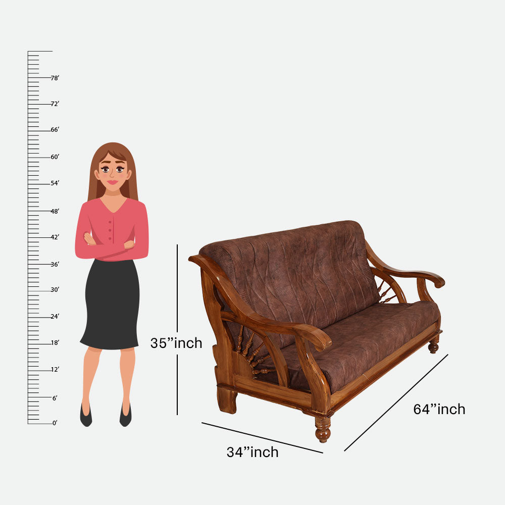 MAARK WOODEN SOFA SET (3+1+1) S-15 WCF