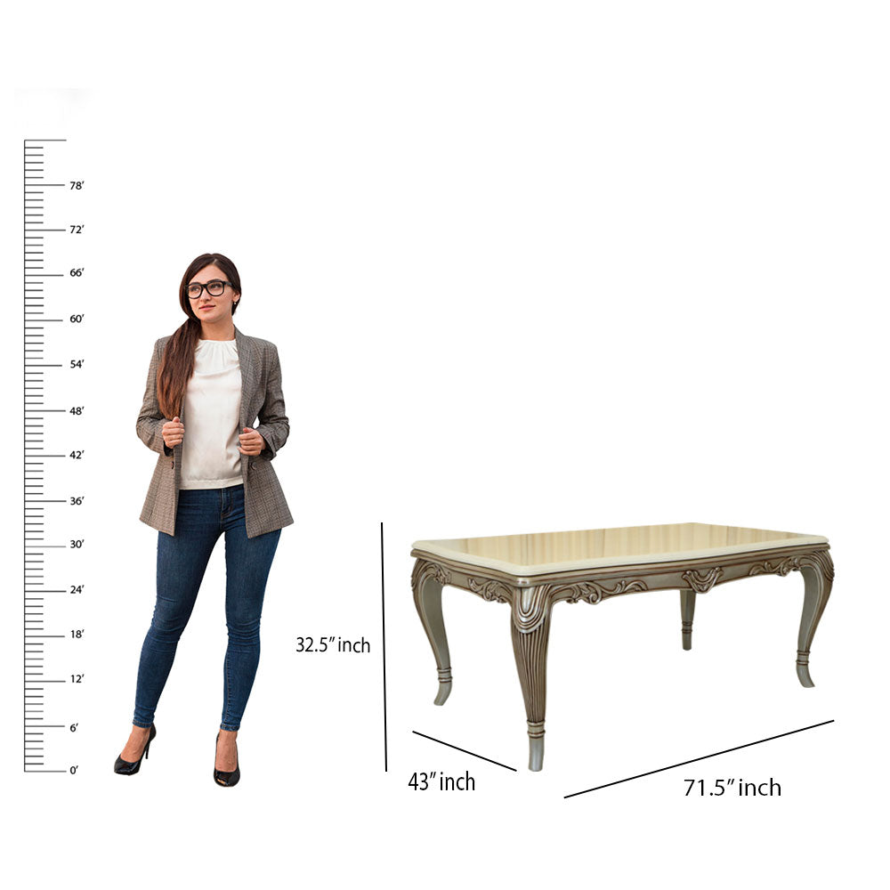 MAARK MARBLE TOP 6 SEATER DINING SET 6001 BF