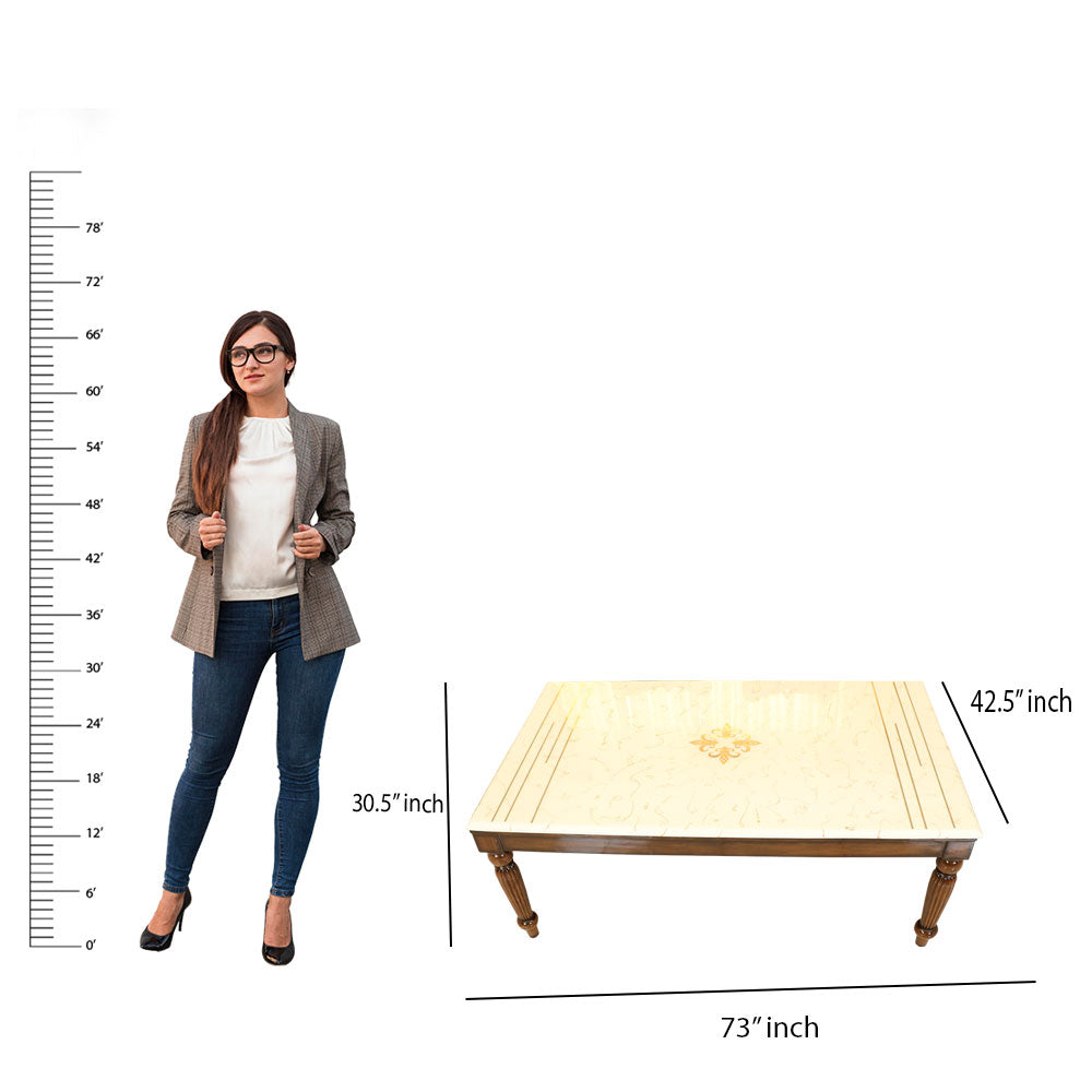 MAARK MARBLE TOP 6 SEATER DINING SET 6031 TD