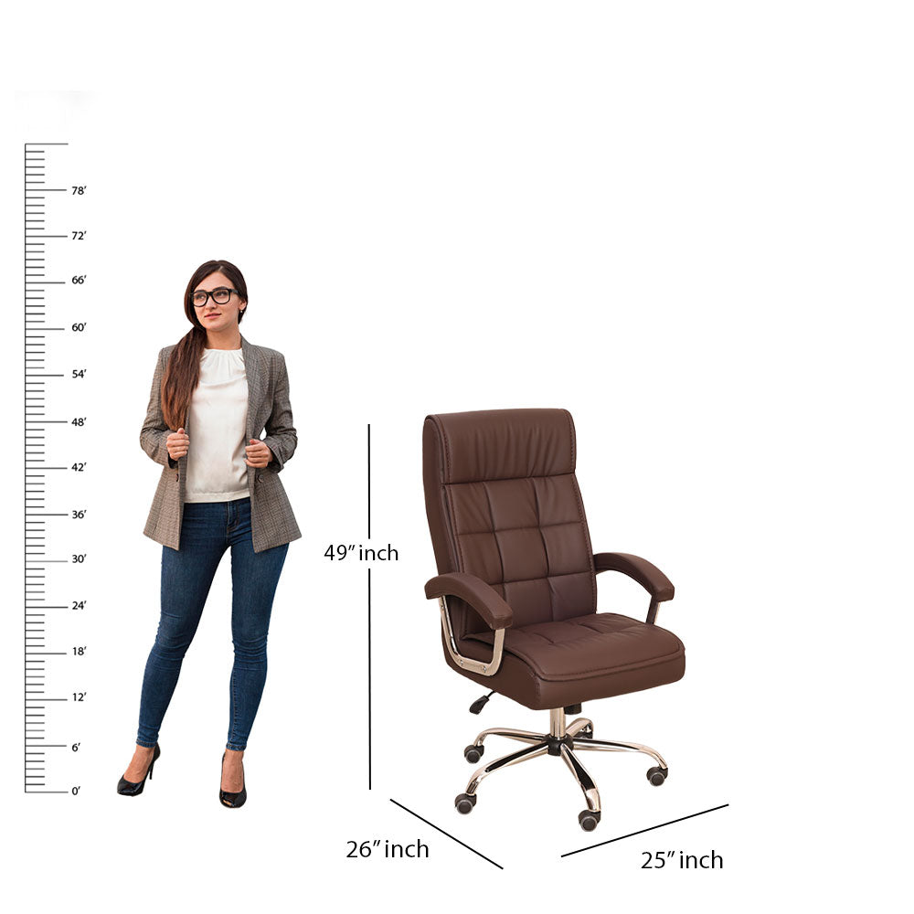 MAARK HIGH BACK OFFICE CHAIR XH - 9261 BROWN COLOUR SS