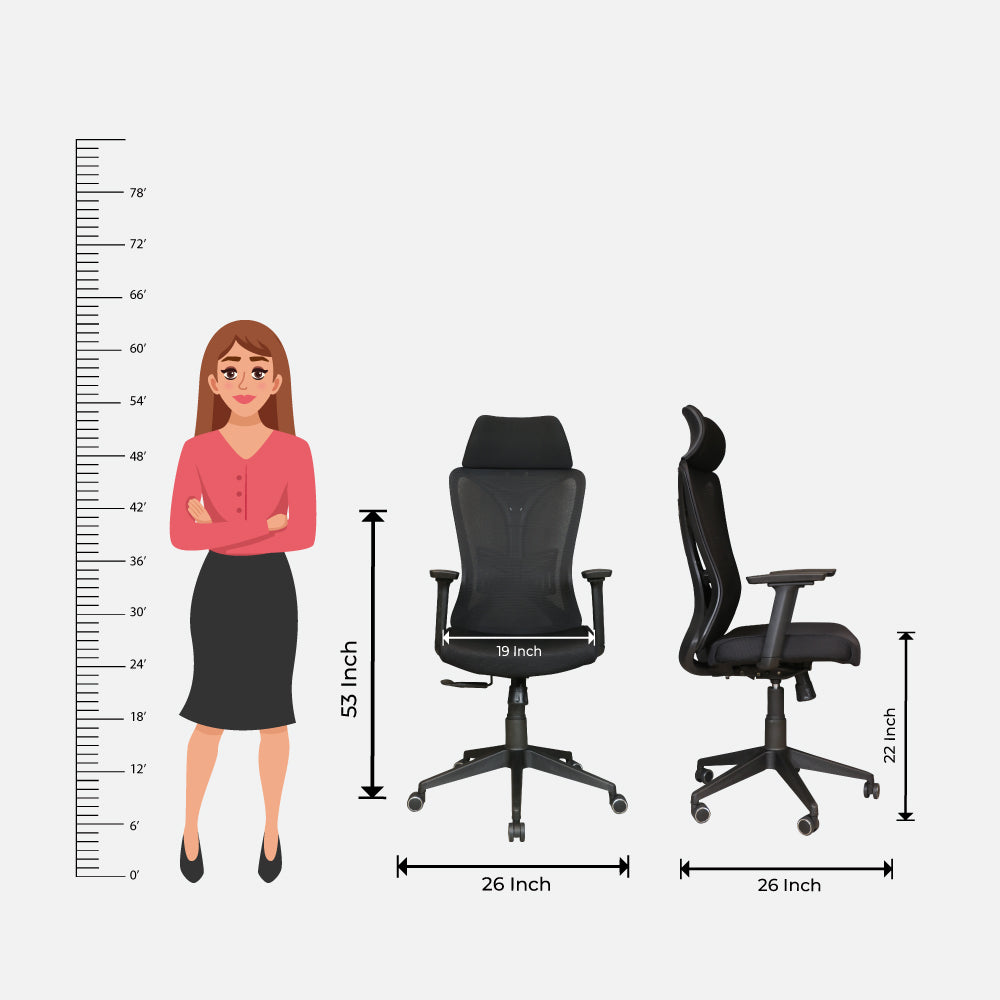 MAARK HIGH BACK OFFICE CHAIR  827 DH