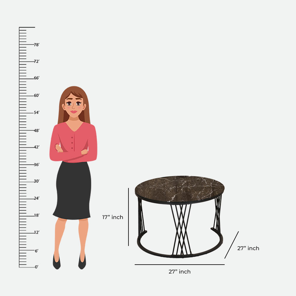 MAARK MARBLE TOP COFFEE TABLE SET BLC-7 HT