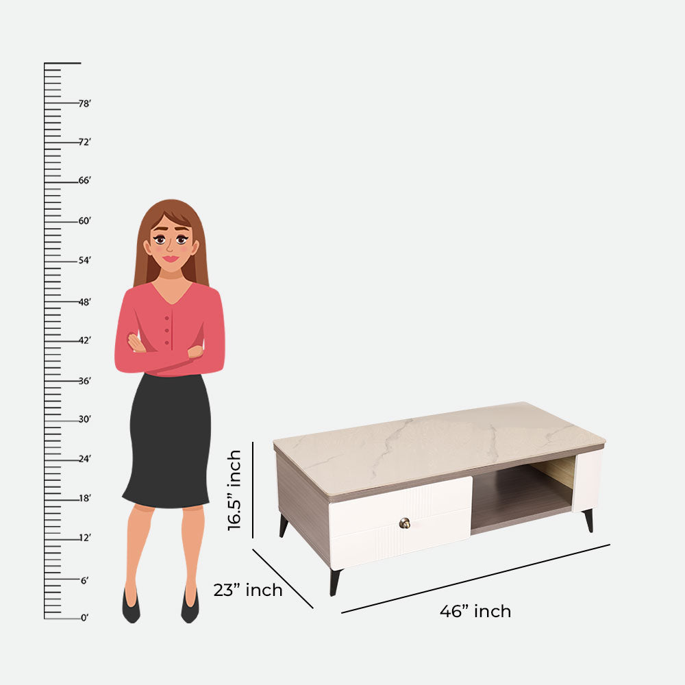 MAARK GLASS TOP COFFEE TABLE F1-120 HT