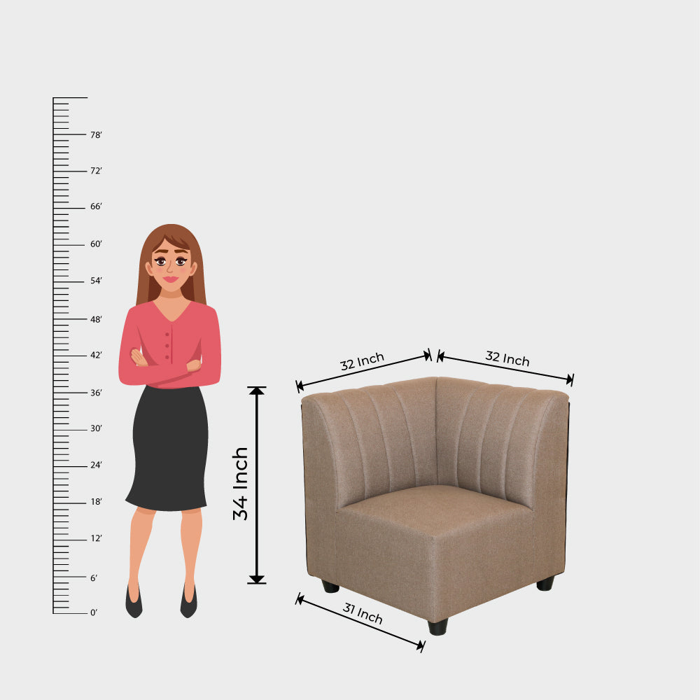 MAARK FABRIC CORNER SOFA 5 SEATER HACKSAW BROWN COLOUR